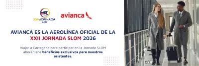 Avianca se suma como aerolínea oficial de la XXII Jornada SLOM con beneficios exclusivos para asistentes